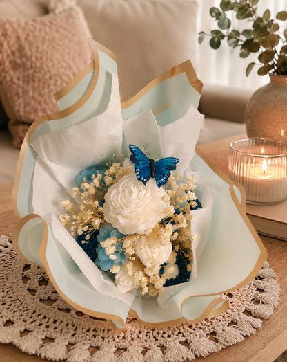 Blue Butterfly Bloom Bouquet